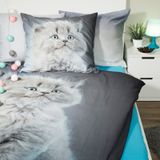 Bavlnené obliečky Homa CAT sivé 140x200 cm