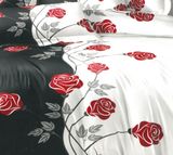 Bavlnené obliečky Homa SARA BLACK and WHITE ROSES 7-dielna sada 140x200 cm