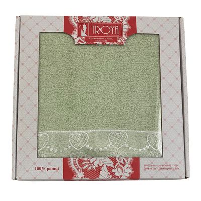 Darčekové balenie uterák / osuška froté Deluxe zelená